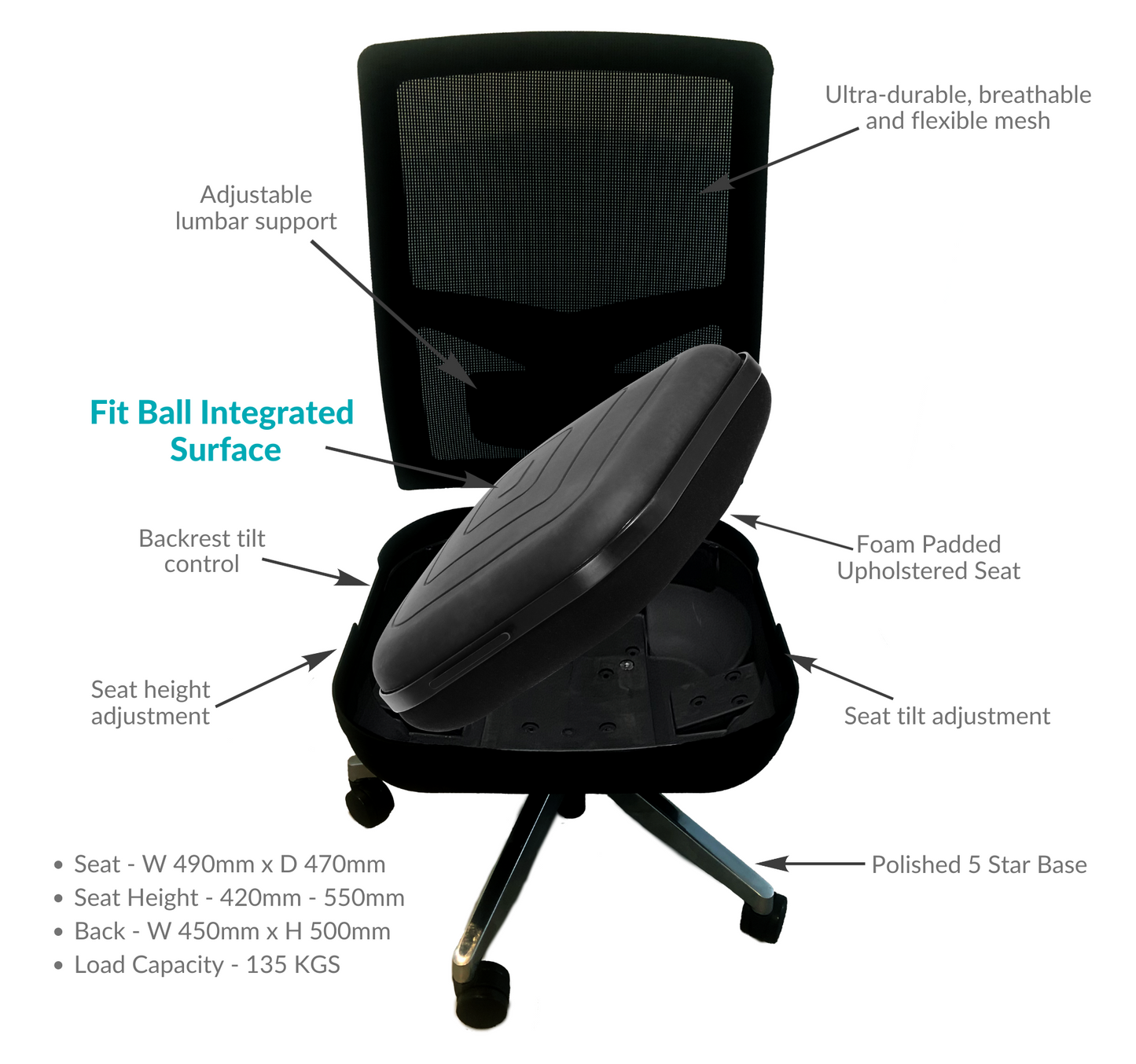 ErgoFlip Deluxe 2-in-1 Active Ergonomic Office Chair