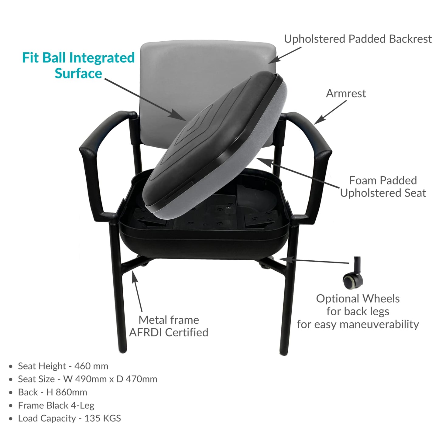 Active Utility Chair (New Design) - ErgoFlip